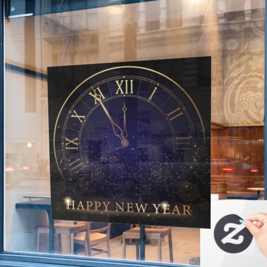 Happy New Year Window Cling Raamsticker (Cafe Raam)