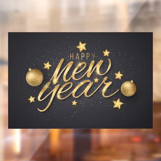 Happy New Year Window Cling Raamsticker (Vel 2)