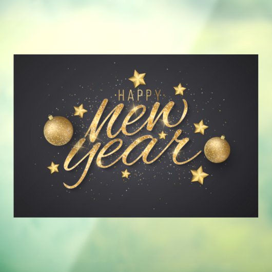 Happy New Year Window Cling Raamsticker (Vel 3)