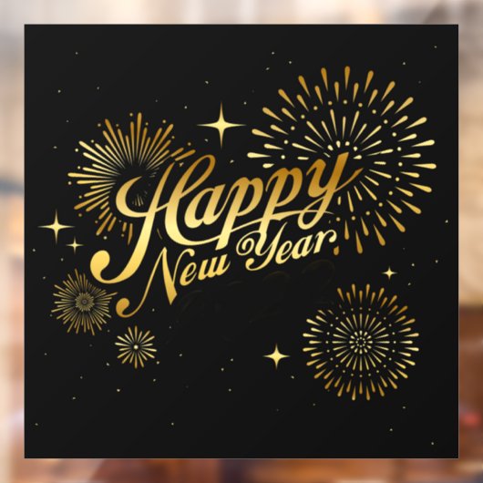 Happy New Year Window Cling Raamsticker (Vel 2)