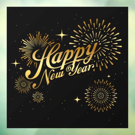 Happy New Year Window Cling Raamsticker (Vel 3)