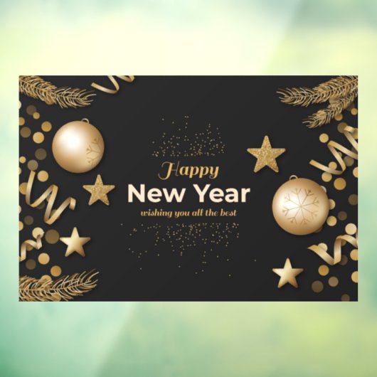 Happy New Year Window Cling Raamsticker (Vel 3)