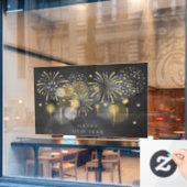 Happy New Year Window Cling Raamsticker (Cafe Raam)
