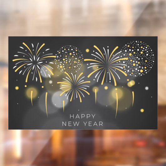 Happy New Year Window Cling Raamsticker (Vel 2)