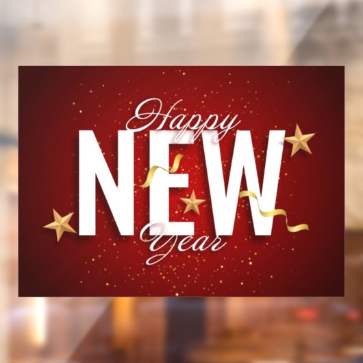 Happy New Year Window Cling Raamsticker (Vel 2)