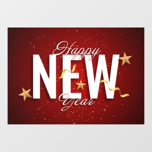 Happy New Year Window Cling Raamsticker (Vel)