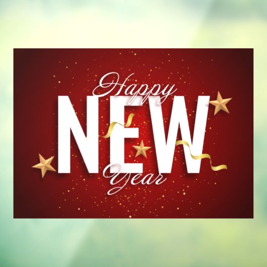 Happy New Year Window Cling Raamsticker (Vel 3)