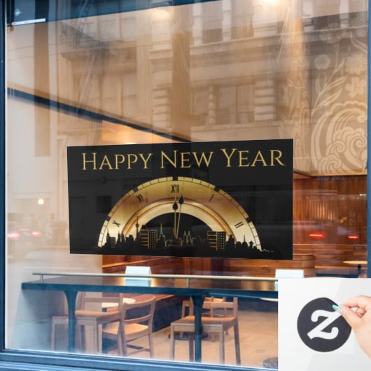 Happy New Year Window Cling Raamsticker (Cafe Raam)