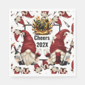 Happy New Year Wine Gnomen Servet (Voorkant)