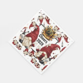 Happy New Year Wine Gnomen Servet (Hoek)