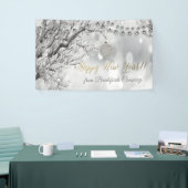 Happy New Year, Winter Wonderland, kerstbal Spandoek (Beurs)