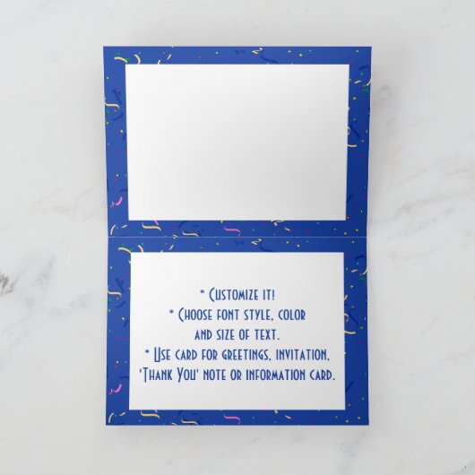 Happy New Year With Champagne & Confetti Feestdagen Kaart (Binnen)