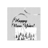 Happy New Year Wood Art Stamp Rubberstempel (Afrduk)