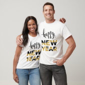 Happy New Year woord art mannen t-shirt (Unisex)