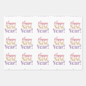 Happy New Year Word Art Inpakpapier Vel (Voorkant)