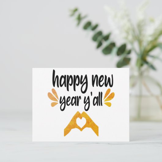 Happy New Year Y'all Briefkaart (Staand voorkant)