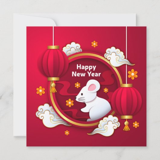 Happy New Year - Year of the Rat Kaart (Voorkant)