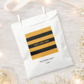 Happy New Year Yellow en Black Bedankzakje (Geknipt)