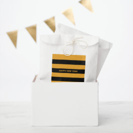 Happy New Year Yellow en Black Bedankzakje