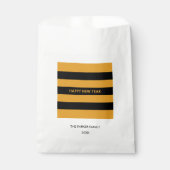 Happy New Year Yellow en Black Bedankzakje (Voorkant)