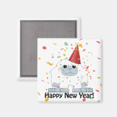 Happy New Year Yeti Magneet (Voorkant / Achterkant)
