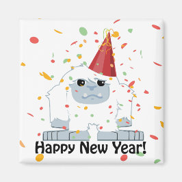 Happy New Year Yeti Magneet