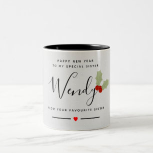 Happy New YEAR zus Tweekleurige Koffiemok