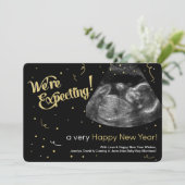 Happy New Year Zwangerschapsuitkondiging Kaart (Staand voorkant)
