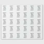 Happy New Year, zwarte & witte aangepaste tekst mo Cadeaupapier (Vlak)