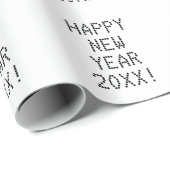 Happy New Year, zwarte & witte aangepaste tekst mo Cadeaupapier (Rol Hoek)
