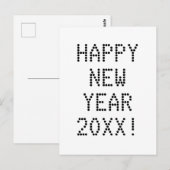 Happy New Year zwarte witte aangepaste tekst moder Briefkaart (Voorkant / Achterkant)