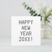 Happy New Year zwarte witte aangepaste tekst moder Kaart (Staand voorkant)