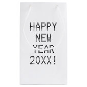 Happy New Year zwarte witte aangepaste tekst moder Klein Cadeauzakje (Achterkant)