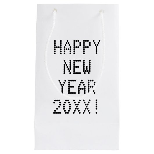 Happy New Year zwarte witte aangepaste tekst moder Klein Cadeauzakje (Voorkant)