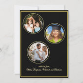 Happy New Year's 4 Photo Clock Card Kaart (Achterkant)