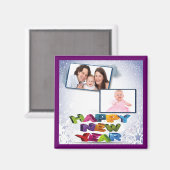 Happy New Year's Add Your Photo Magnet (Voorkant / Achterkant)