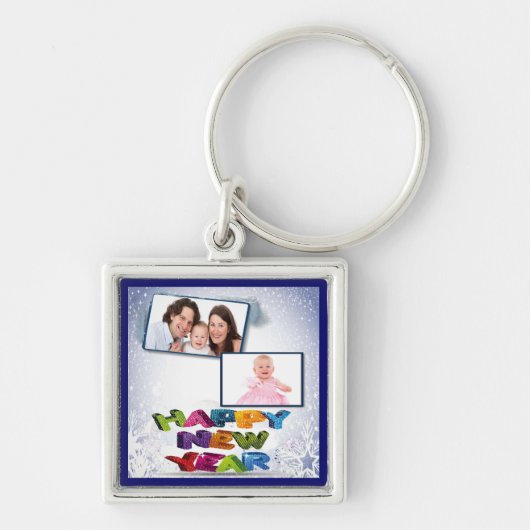 Happy New Year's Add Your Photo Sleutelhanger (Voorkant)