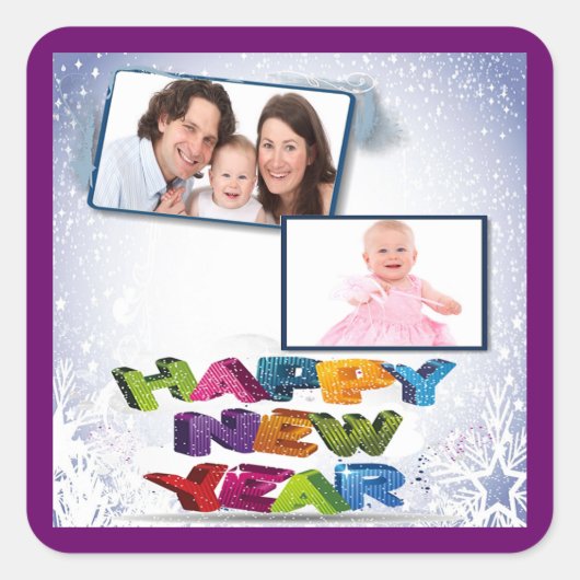 Happy New Year's Add Your Photo Sticker (Voorkant)