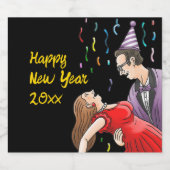 Happy New Year's Dancing Sparkling Wijnetiket (Enkel label)