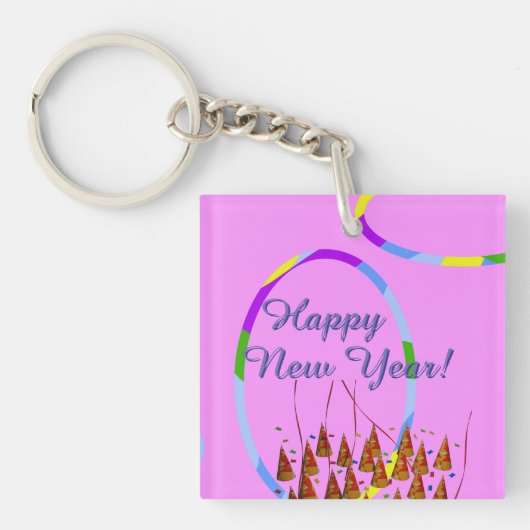 Happy New Year's Day Acryl Sleutelhanger (voorkant)