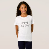 Happy New Years Eenvoudig Kalligrafie Script T-shirt (Voorkant volledig)