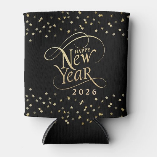 Happy New Years Eve Black Gold Blikjeskoeler (Voorkant)