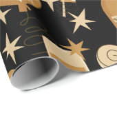 Happy New Year's Eve Gold en Black Cadeaupapier (Rol Hoek)