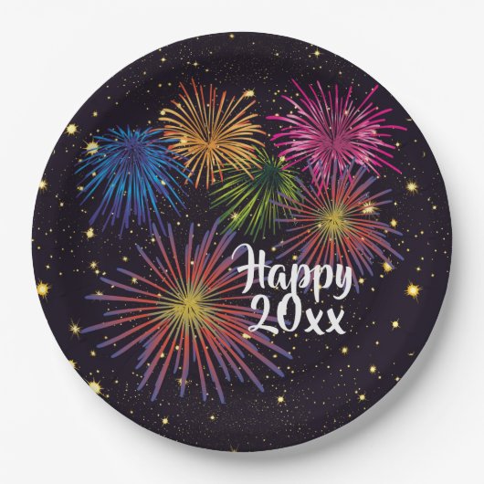 Happy New Year's Eve Party Borden Papieren Bordje (Voorkant)