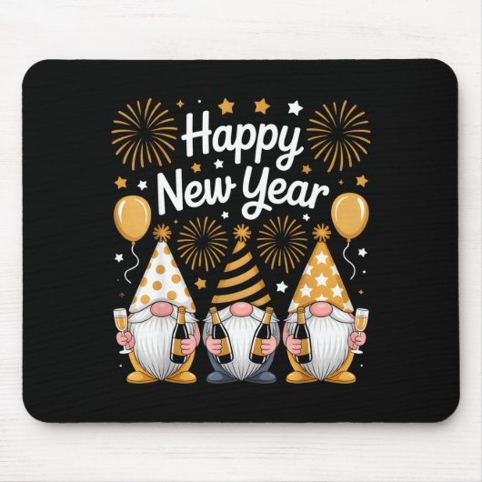 Happy New Years Eve Party Gnomes Matching Family  Muismat (Voorkant)