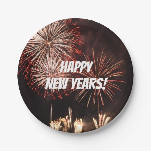 Happy New Years Fireworks Papieren Bordje (Voorkant)