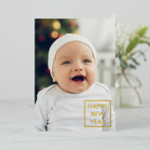 Happy New Years Foto Folie Vakantie Kaart (Staand Voorkant)
