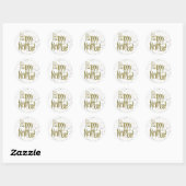 Happy New Years Gold-tekst Ronde Sticker (Vel)