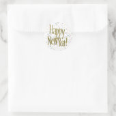 Happy New Years Gold-tekst Ronde Sticker (Tas)