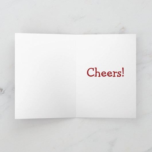 Happy New Year's Kaart Red Wine in Snow (Binnen)